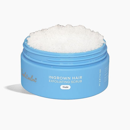 Bushbalm Ingrown Hair Exfoliating Scrub – Pre-Shave Sugar Scrub for Ingrown Hairs, Razor Bumps & Dry Skin – Gently Buffs & Soothes Sensitive Skin – Nude, 236ml