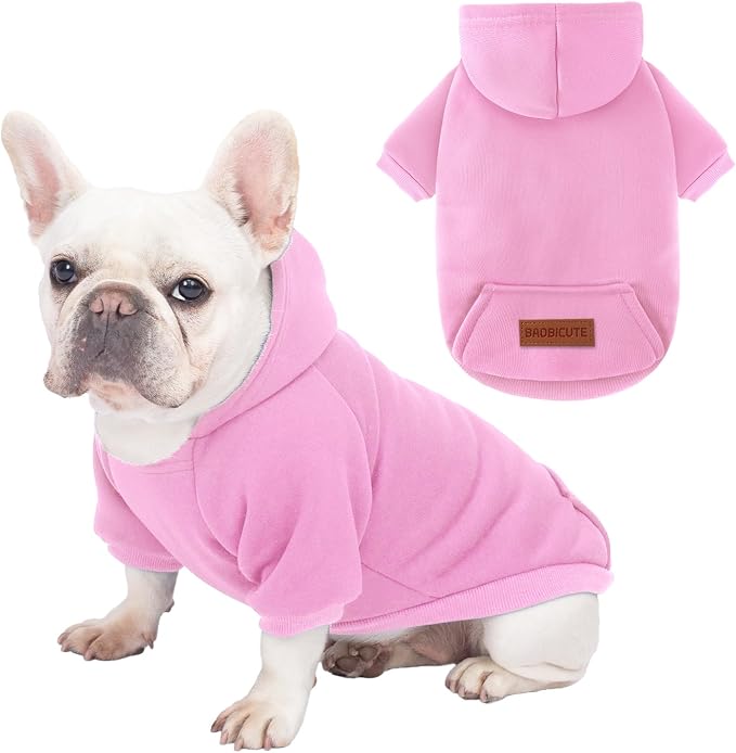 1 Pack Dog Hoodie Warm Hood Dog Sweater Cold Weather Small Dogs Sweatshirt Comfort Pet Clothes for Small Medium Dogs with Pockets Cats Chihuahua Clothes for Male Female Girl Boy Sporty Daily Wear