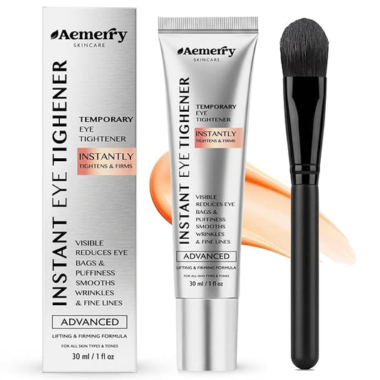 Instant Firm Temporary Eye Tightener: Advanced Tightening & Lifting Cream With Brush For Eye Bags, Wrinkles, Puffiness, Fine Lines – Lightweight, Easy Wear Formula, Gentle For All Skin Types. 1 Oz