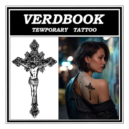 Waterproof Temporary Tattoos: 2-Sheet Tattoo Kit with Realistic Body Stickers, Semi-Permanent Tattoos for Adults Lasting 7-15 Days – Safe for Men & Women, Eternal Grace