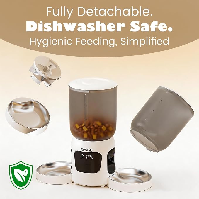Automatic Cat Feeder for 2 Cats, 6L Smart Pet Dispenser with Camera | Dual Bowl Design, 1080P HD Night Vision, 2-Way Audio, App Control 2.4G/5G WiFi, Timed Meal Dispenser for Multiple Cats & Dogs