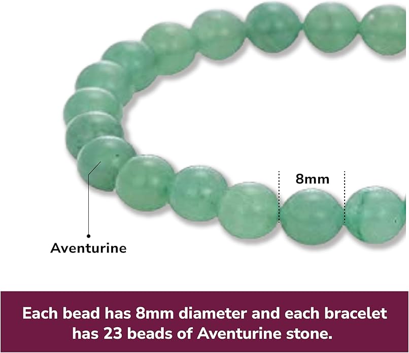 Crystal Vibe 8mm Beaded Bracelets For Women Men - Healing Crystal Bracelet - Adjustable Size