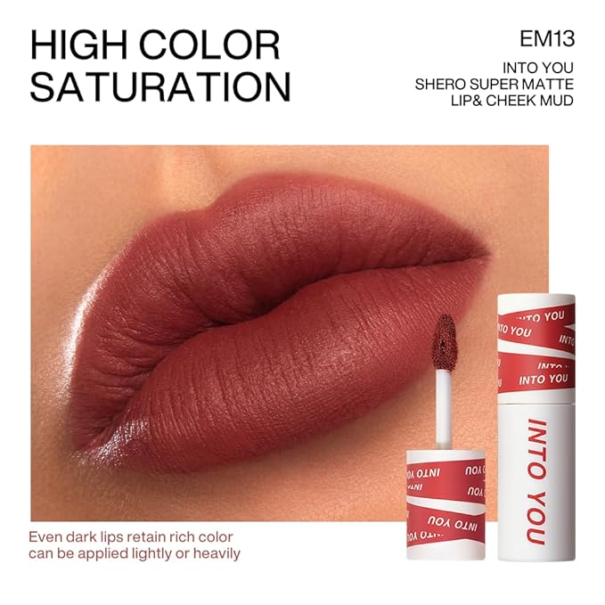 INTO YOU Matte Lipstick for Women, Matte Red Lipstick Long Lasting, High Impact Color Lip Stick, Transferproof and No Smudge Proof Velvet Lip Stain EM13