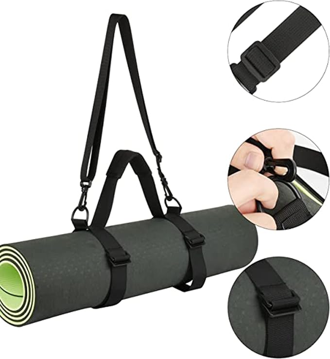 WISDING Yoga Mat Strap for Carrying, Adjustable Mat Sling with Handle | Fits Most Yoga Mats, Soft Neoprene Handle, Hands-Free Carry for Pilates, Gym & Travel