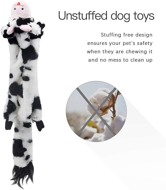 SHARLOVY Dog Squeaky Toys 5 Pack, Pet Crinkle Toy No Stuffing Animals Plush