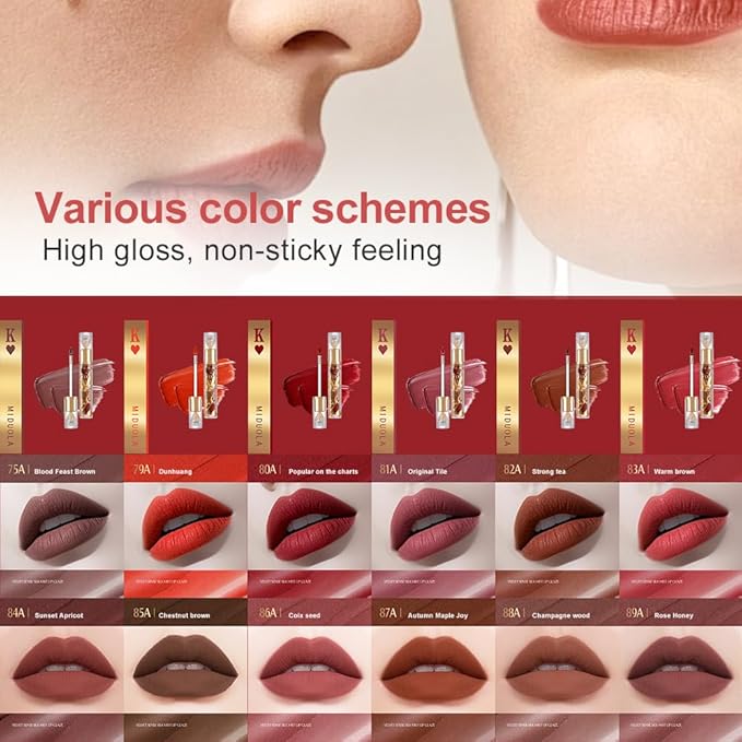 Velvet Matte Lip Stain – Long Lasting Waterproof Liquid Lipstick, Transfer-Proof Lightweight Lip Gloss, Non-Sticky Soft Matte Lip Tint with High Pigment, Smudge-Proof Lip Stain for All-Day Wear #83A