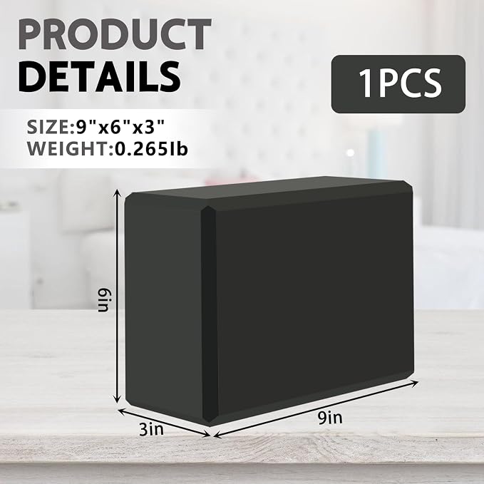 9"x6"x3" Yoga Blocks, Soft Non-Slip Surface Premium Foam Blocks, Supportive, Lightweight, Odor Resistant, Yoga Accessories for Pilates Meditation General Fitness Stretching Toning