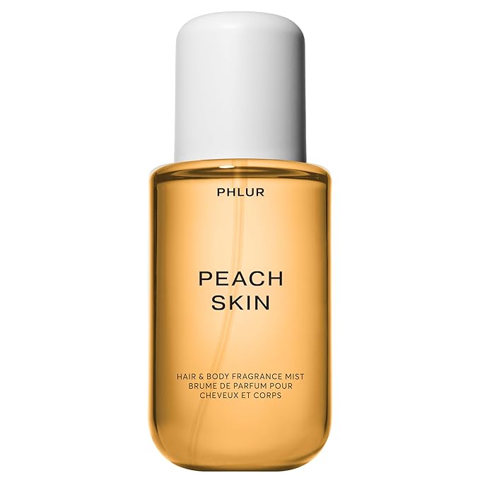 PHLUR Peach Skin Body Mist, 8 Fl Oz - Hair and Body Perfume for Women with Peach Bellini, Bergamot, Vanilla Orchid, Milky Sandalwood & Sheer Amber Fragrance Body Spray
