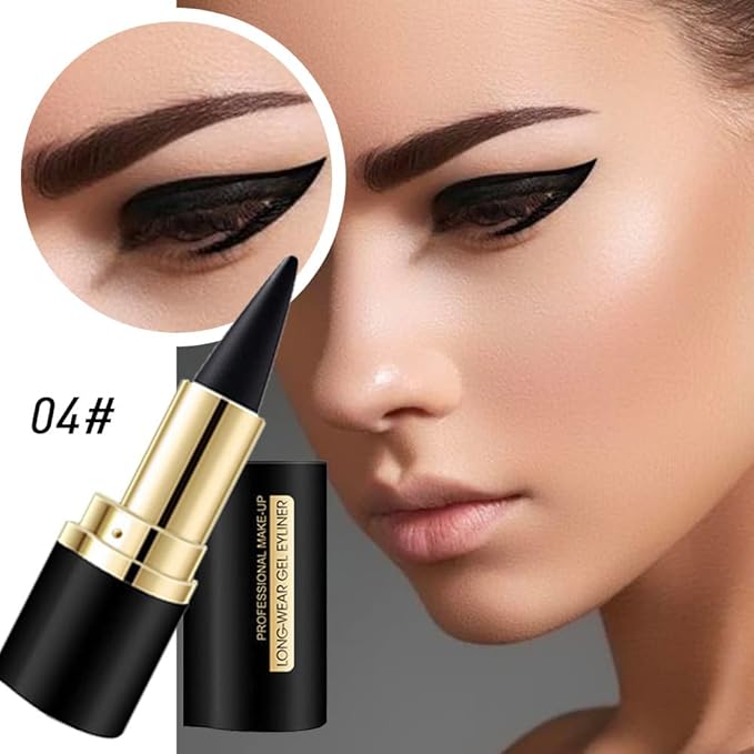 AMY'S DIARY 2Pcs Black Gel Eyeliner Pencil Set,Natural Cream Eye Liner Waterproof Smudge Proof,Cat Eye Black Smokey Eyeshadow Stick Crayon,Goth Halloween Makeup,delineador de ojos contra el agua