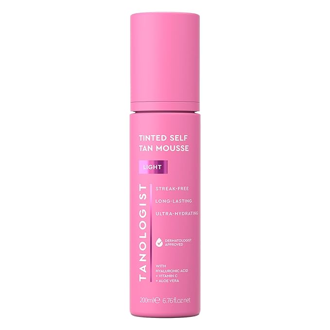 Tanologist Light Self Tan Mousse, Tinted Self-Tanning Mousse, Streak-Free, Natural Glow, No Fake Tan Smell Or Orange Tone, Long Lasting, Clean Ingredients, Vegan, 6.76 fl. oz/200 ml Bottle