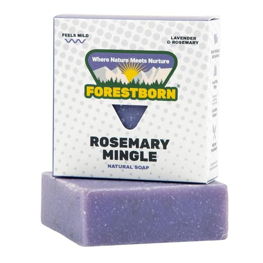 FORESTBORN All Natural, Premium Quality Bar Soap with Mild Texture, 5 oz, Rosemary Mingle - Nurturing Nature and Nourishing Lives