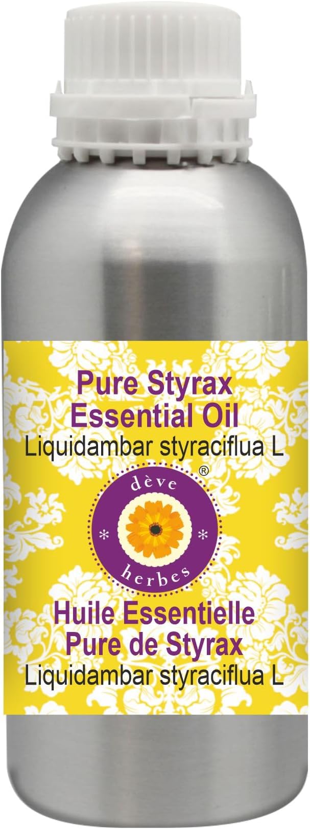 Deve Herbes Pure Styrax Essential Oil (Liquidambar styraciflua L) Steam Distilled 1250ml (42 oz)