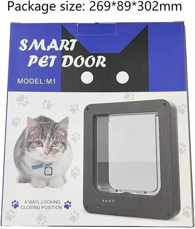 Frid Smart Cat Door with Detection for Indoor Outdoor Pets Continued Metal Pet Door Easy Installation Modern Design