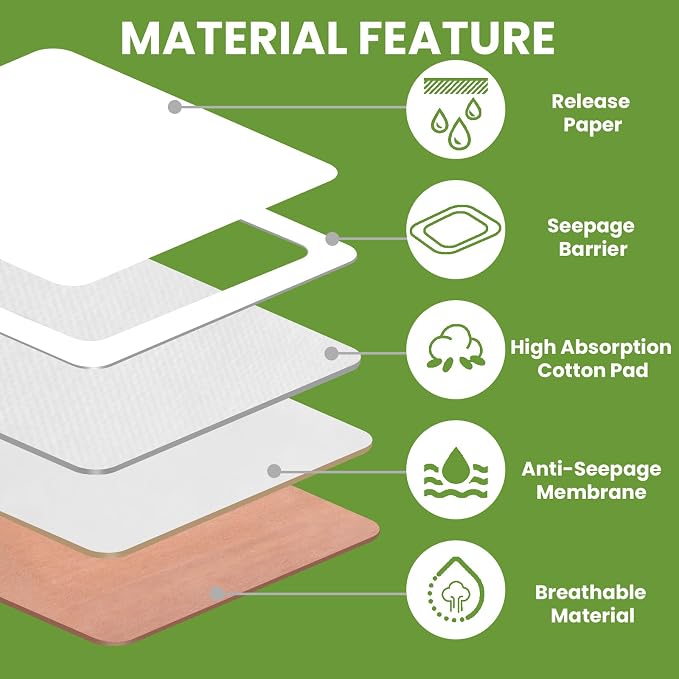 10Pcs Castor Oil Pack Wrap,No Washing Self Adhesive with High Absorbent Organic Cotton Flannel, Wellnessamz Anti Oil Leak Pack Design for Women Men Kids