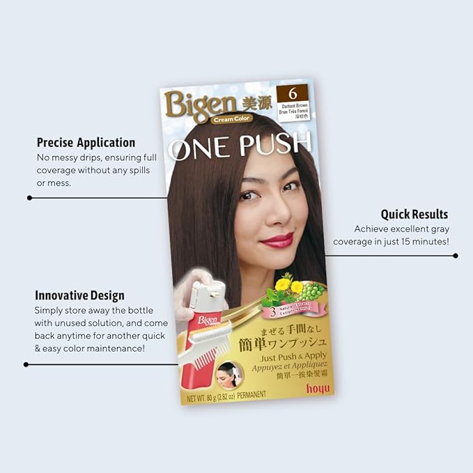 Bigen One Push 4 Medium Brown - 2 Pack