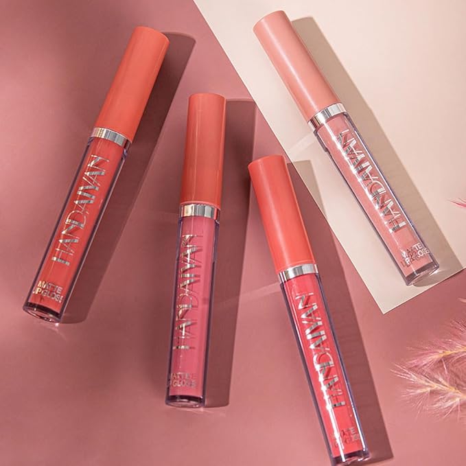 BestLand 3Pcs Matte Liquid Lipstick Set for Women - 24H Transfer-Proof, Moisturizing & Non-Sticky Lip Gloss I Soft Peach, Dusty Plum, Muted Rose I Vegan + Cruelty-Free for Daily & Party
