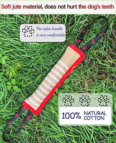 Clysoru Dog Tug Toy Tough Jute Bite Pillow Lasting Training Equipment Puppy to Large Dogs Interactive for Large and Small