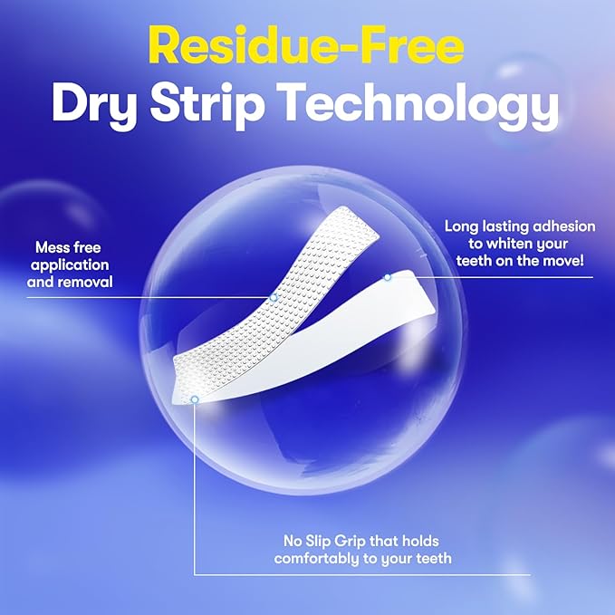 MySmile Teeth Whitening Strips, Hydroxyapatite-Infuse White Strips, Non-Sensitive Teeth Whitening with Soothing Natural Ingredients, Enamel-Safe, Residue-Free, Non-Slip, 7 Treatments Kit
