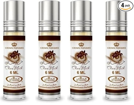 Al-Rehab Choco Musk Concentrated Perfume Rollerball for Unisex, 0.2 Ounce (Pack of 4)