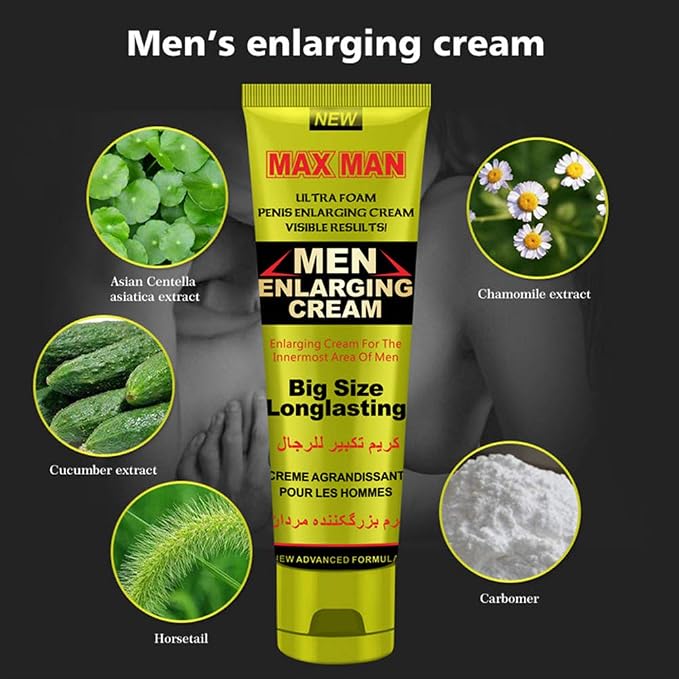 Men's Massage Cream Penis Becomes Longer Thicker Enhancement Men Energy for Care Delay Performance Boost Strength (50g) (3 Color Set)