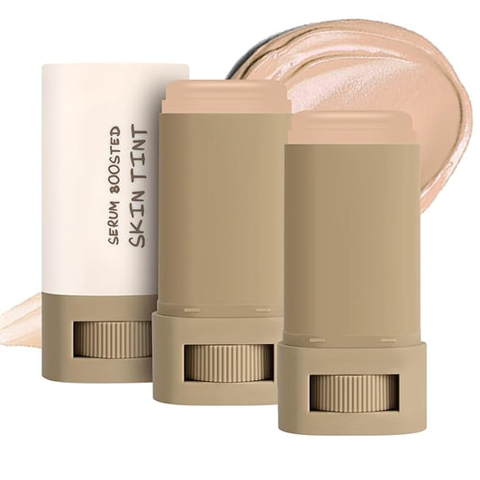 2PCS Foundation Stick Beauty Balm Serum Boosted Skin Tint, Solid Tinted Moisturizing Serum Contour Stick, Natural Fit, Moisturizing ＆ Concealing Foundation Sticks (#04)