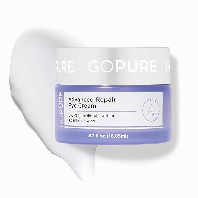 goPure Advanced Repair Eye Cream - Under Eye Cream for Puffiness, Bags, and Dark Circles, Visibly Improve the Look of Fine Lines, Wrinkles, and Crows Feet - 0.57 fl oz