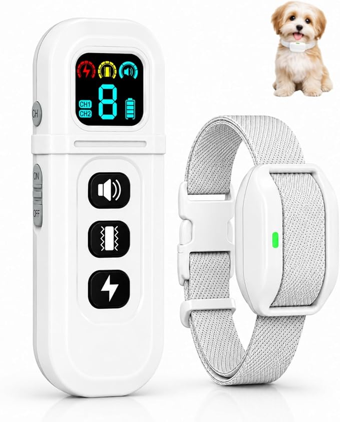Dog Shock Collar for Small Dogs, Electric Dog Training Collar with Remote,Tailored for 5-30lbs Small Dogs,3 Training Mode Beep, Vibration, Safe Shock(0-9) Waterproof, 1900ft Range