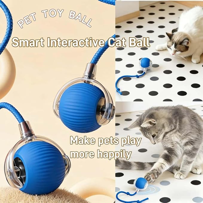 Interactive Cat Toys for Indoor Cats, Agility Move Cat Balls,Motion Activated Cat Balls, Cat Toys for Bored Indoor Cats (Pink)