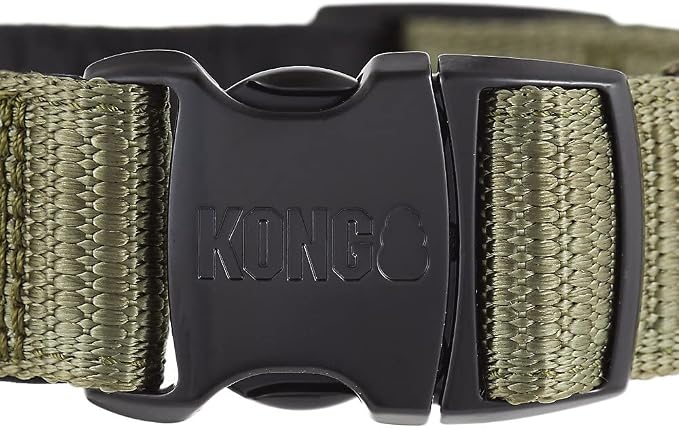 KONG Max HD Ultra Durable Neoprene Padded Dog Collar (Large, Green)