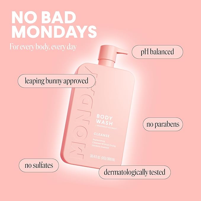 MONDAY HAIRCARE CLEANSE Body Wash with Grapefruit Extract, Hyaluronic Acid, Shea Butter, Coconut Oil for Normal to Oily/Combination Skin 900 mL
