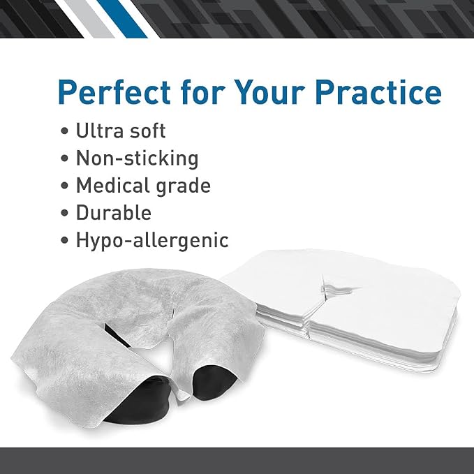 BodyMed Disposable Face Cradle Covers - 12 Pack of 100 Sheets - Medical-Grade, Ultra Soft, Luxurious, Non-Sticking Massage Face Covers/Headrest Covers for Massage Tables & Massage Chairs