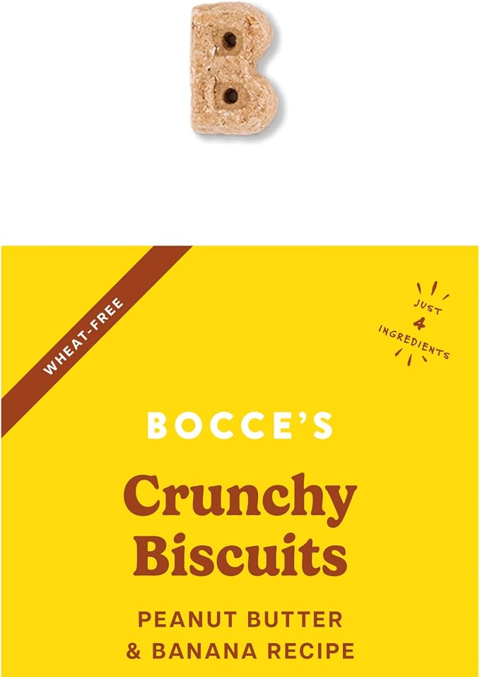 Bocce's Bakery PB & Banana Flavor Dog Biscuit Treats Bundle, 14 oz (2 Pack) | Oven Baked, Wheat-Free Everyday Dog Treat Biscuits - Made with Real, Limited Ingredients and Baked in The USA