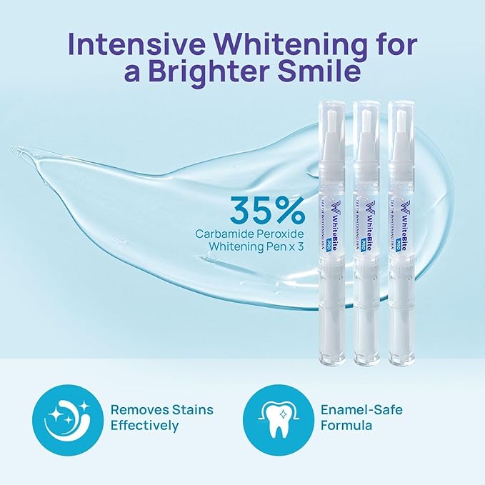 Whitebite Pro Teeth Whitening Kit for Sensitive Teeth – Dual LED Light + 35% Carbamide Peroxide Gel + Remineralizing Gel | Dental-Grade Whitening at Home