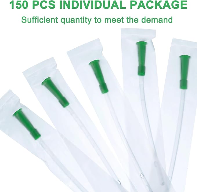 Nuanchu PVC Replacement Tubings Supplies Tubes Kit Clear Replacements Hose with Flexible Rounded End for Smooth Insert(14 FR,150 Pieces)