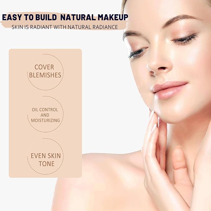 New Cosmetics Skin Tone Adjusting CC Cream SPF 50, Pre-makeup Primer Moisturizing Concealer for Brightening Skin Tone (Natural, 2PCS)