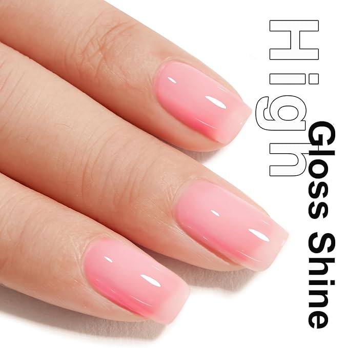 MAYCHAO Jelly Gel Nail Polish -15ML Jelly Pink Gel Polish Soak Off UV LED Pink Nail Polish for DIY Manicure Home Salon Nail Art, 0.5 OZ