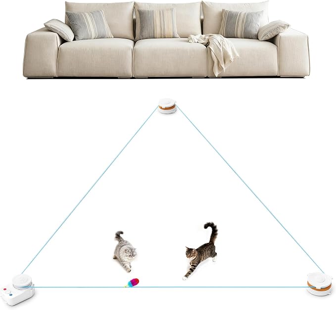 Interactive Cat Toy for Indoor Cat,Automatic Treadmill for Exercise | Automatic Moving Cat Chase Toy with Auto/Manual Control for Indoor Exercise, Mental Stimulation, for Cats and Kittens.(H1K2)