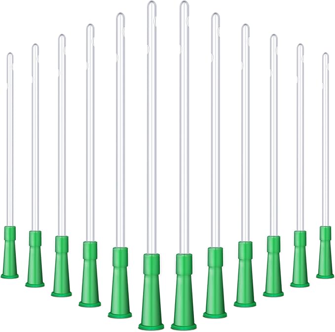 Nuanchu PVC Replacement Tubings Supplies Tubes Kit Clear Replacements Hose with Flexible Rounded End for Smooth Insert(12 FR,60 Pieces)
