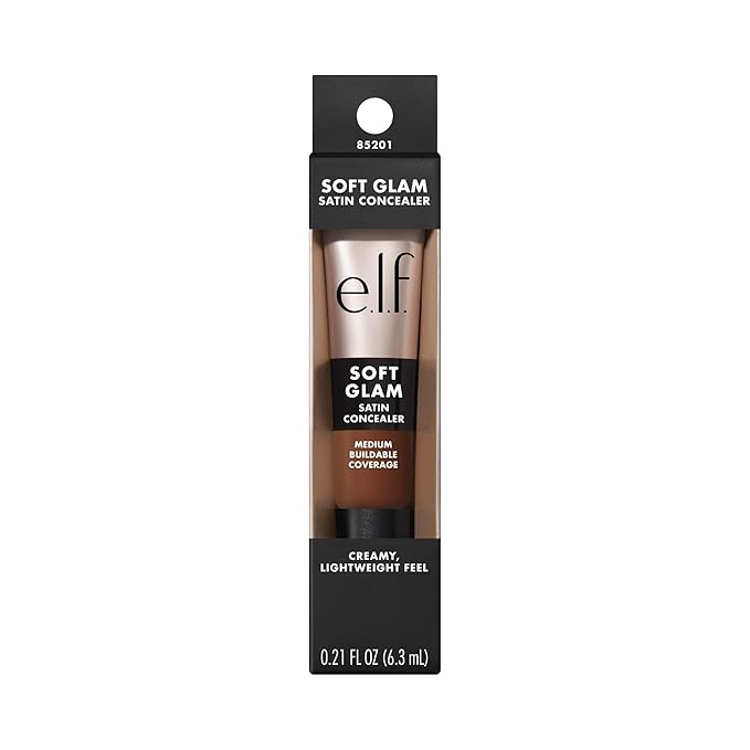 e.l.f. Soft Glam Satin Concealer, Medium Coverage For Blemishes & Under-Eye, Crease-Resistant, Long Lasting, Vegan & Cruelty-Free, 52 Deep Cool