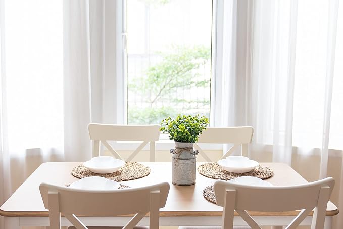 Dahey Metal Flower Vase with Artificial Eucalyptus Farmhouse Decor Rustic Shabby Chic Milk Can Galvanized Jug Planter Fake Plants in Decorative Tin Vase for Table Centerpieces Bedroom Kitchen Decor