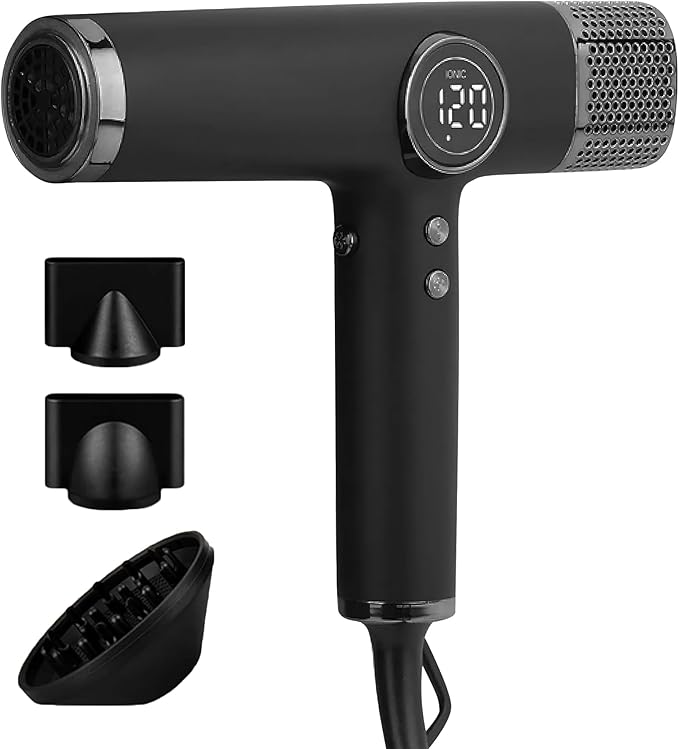 be beautiful extensions Hair Dryer for salon-1800W high Speed Powerful Blow Dryer with a110,000 RPM Lightweight Turbo Heat for Fast Drying-Black