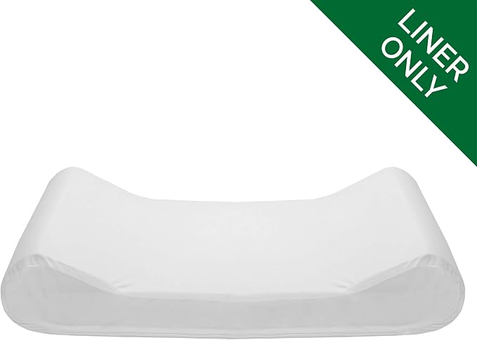 Furhaven Dog Bed Liner Water-Resistant Contour Luxe Lounger Foam Mattress Protector Cover - White, Medium