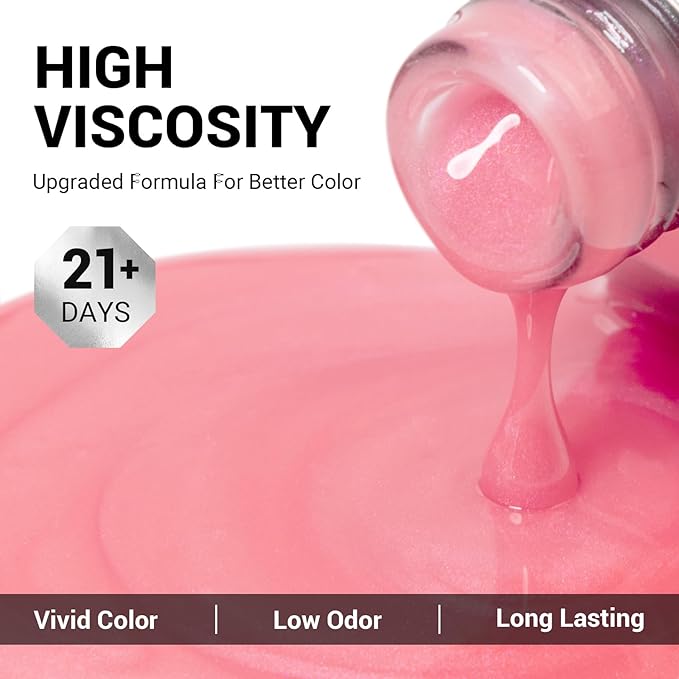 MelodySusie Pink Shimmer Glitter Gel Nail Polish,0.5fl oz Soak Off UV LED Translucent Jelly Glitter Pink Sheer Gel Polish Gift for Women Nail Art Manicure Salon DIY Nail Design Decoration at Home-1182