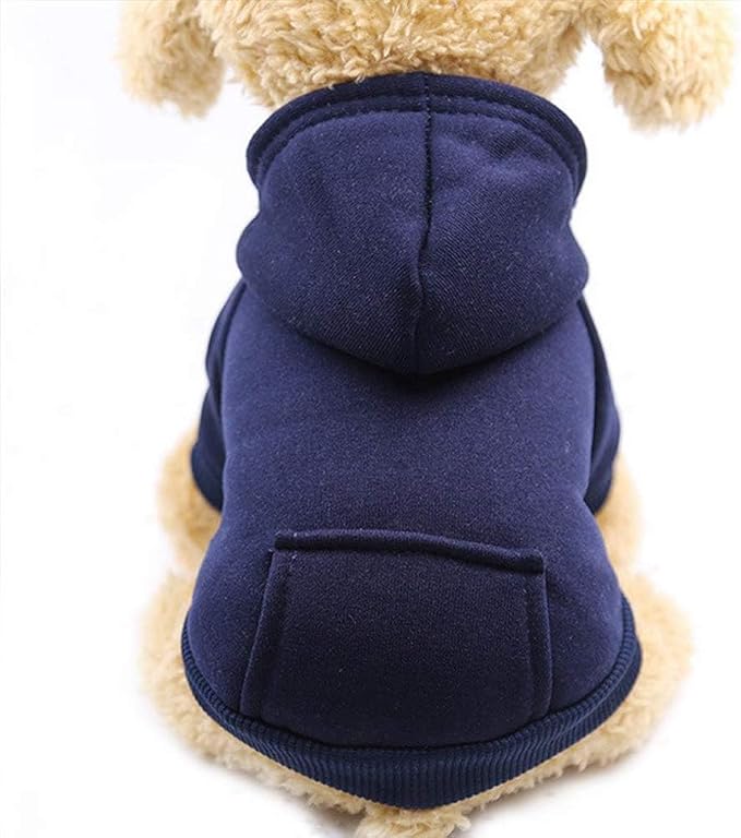 Soft Dog Hoodies for Small Dogs, Warm Fleece Puppy Clothes with Pocket | Jecikelon cold weather coat, cute puppy costume, breathable sweatshirt for dogs girl & boy, machine washable, easy on & off