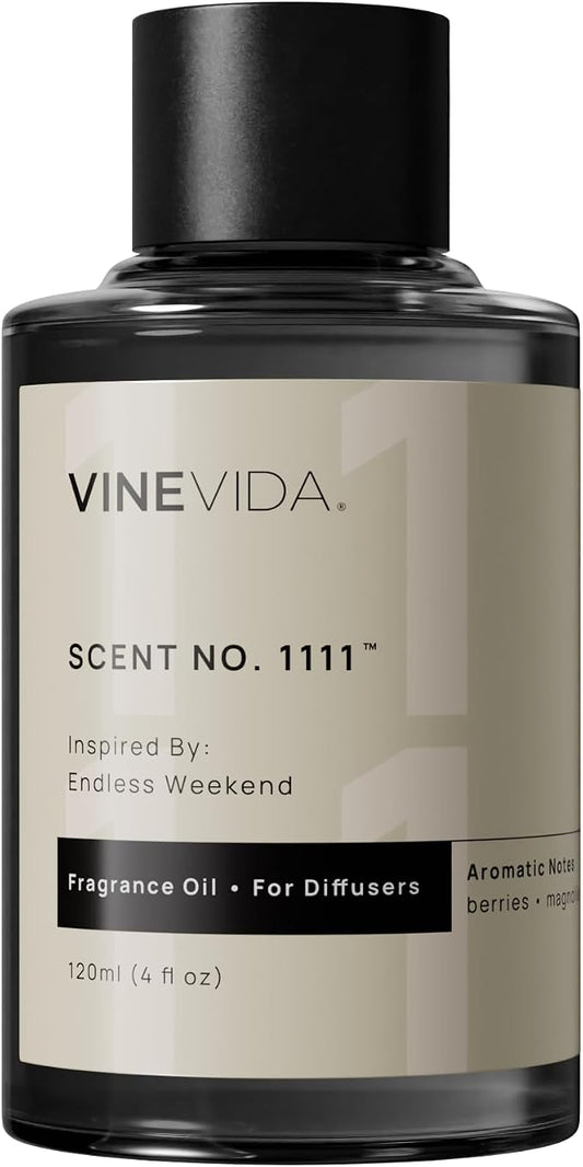 VINEVIDA [4 Fl Oz] Scent NO. 1111 Fragrance Oil for Cold Air Diffusers, Aromatic Notes of Raspberry Magnolia Vanilla, Essential Oils for Diffuser Oil Refill & Air Freshener Room Spray