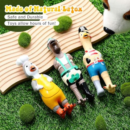Silipull 3 Pcs Squeaky Rubber Chicken Dog Toys Latex Chew Toys, Cosplay