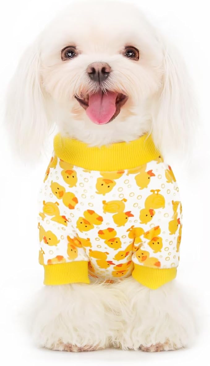 Dog Pajamas Onesie: Comfortable Four-Legged Apparel for Small, Medium, & Large Dogs, Polyester Material for Comfort, Wrinkle Resistance, Moisture Wicking, Stretchiness Cartoon Duck 3XL