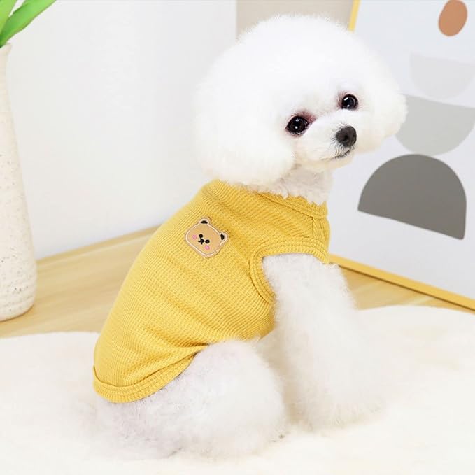 Cotton Dog Shirt Summer Lightweight Pet T-Shirts Soft Breathable Stretchy Cats Dogs Tee Shirt Sleeveless Vest Dog Apparel for Medium Small Dog Clothes 2PCS Green&Pink