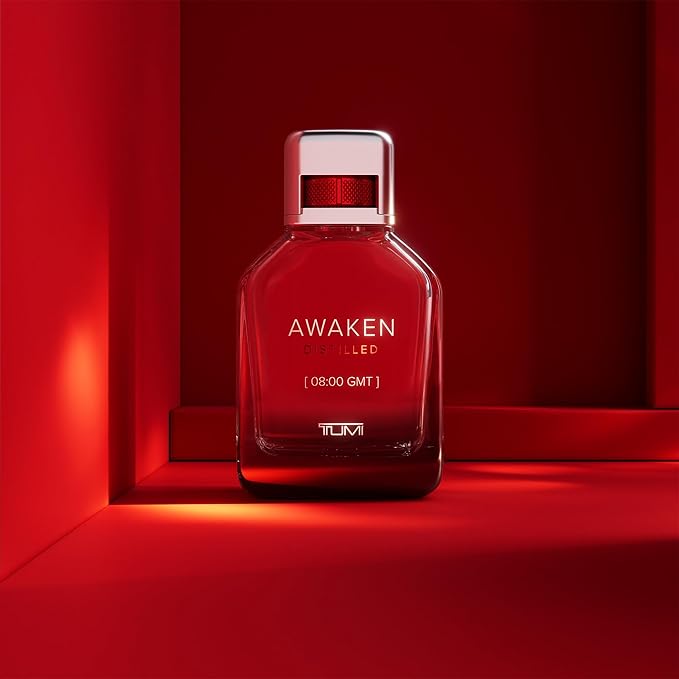 TUMI AWAKEN DISTILLED [08:00 GMT] - Extrait De Parfum Fragrance for Men - Stimulating Cologne with Woody Notes - 3.4 oz