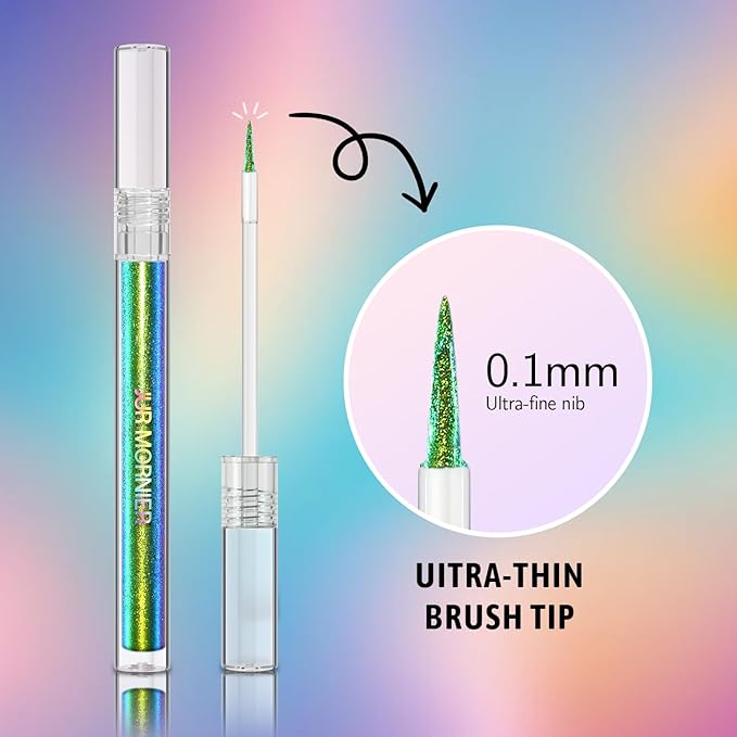 Multichrome Liquid Eyeshadow,Chameleon Eyeliner Colorful Eye Freckle Pen,Metallic Holographic Waterproof Long Lasting Smooth High Pigment Eyeshadow Highlighter Halloween Party Makeup(#603)